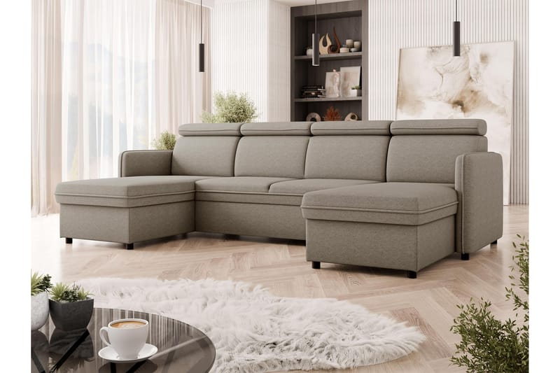 Fredrik Sofa Dobbeldivan 4-seter - Beige - Møbler - Sofaer - U-sofa