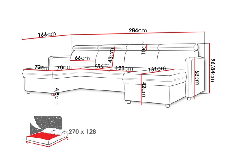 Fredrik Sofa Dobbeldivan 4-seter - Brun - Møbler - Sofaer - U-sofa