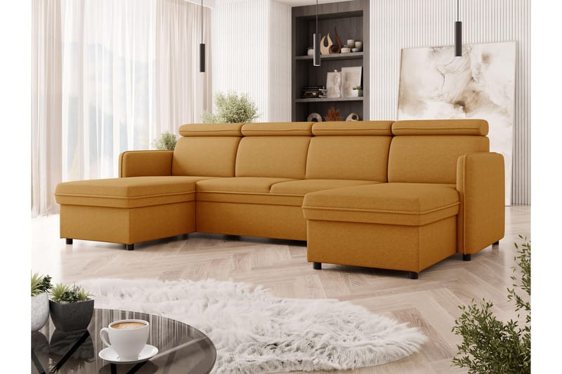 Fredrik Sofa Dobbeldivan 4-seter - Gul - Møbler - Sofaer - U-sofa