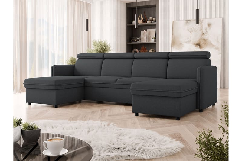 Fredrik Sofa Dobbeldivan 4-seter - Mørk grå - Møbler - Sofaer - U-sofa