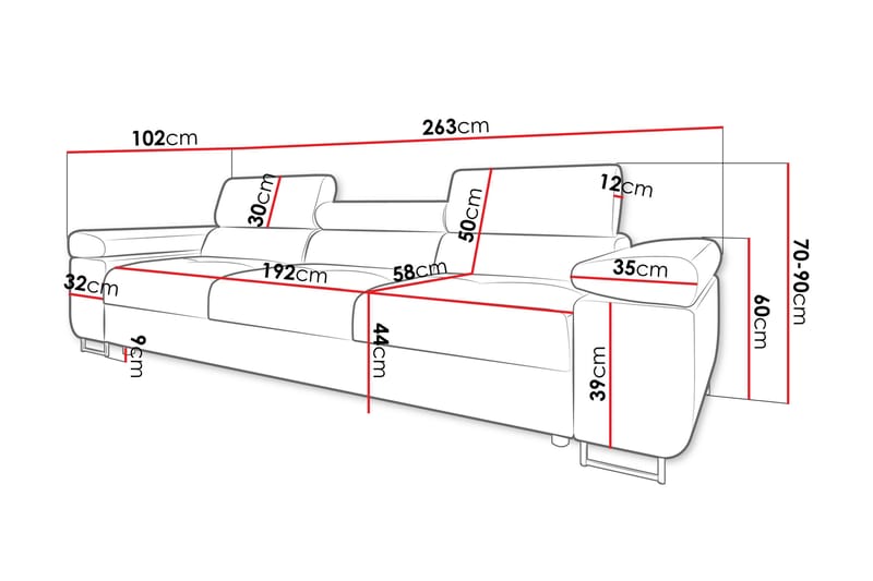 Gabina Sofa 3-seter - Beige - Møbler - Sofaer - 3 seter sofa