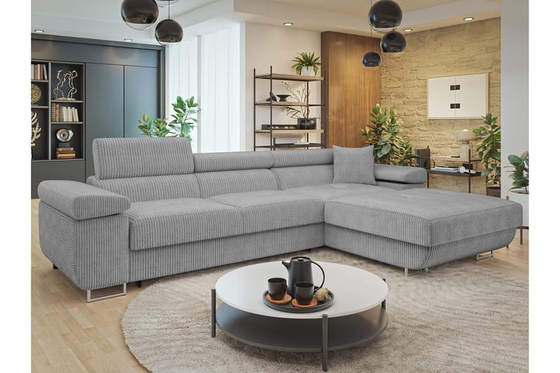 Gabina Sofa med Divan 3-seter - Grå - Møbler - Sofaer - Sofaer med sjeselong - 3 seters sofa med divan