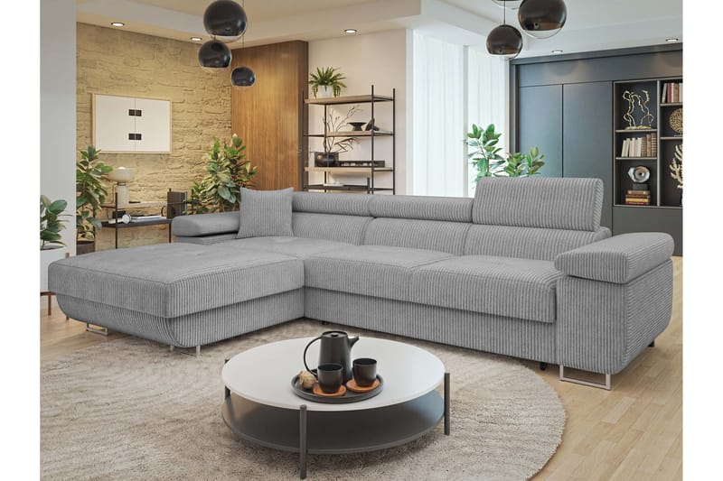 Gabina Sofa med Divan 3-seter - Grå - Møbler - Sofaer - Sofaer med sjeselong - 3 seters sofa med divan