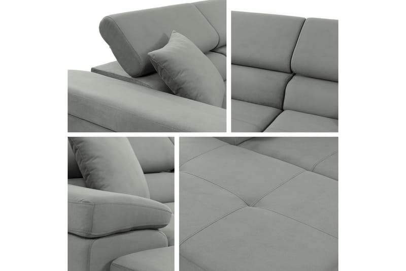 Gabina Sofa med Divan 3-seter - Grå/Hvit - Møbler - Sofaer - Sofaer med sjeselong - 3 seters sofa med divan