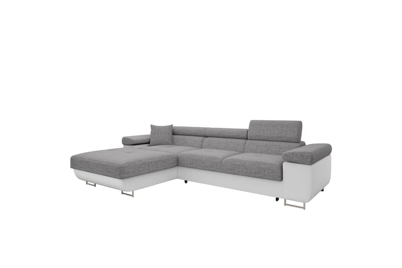 Gabina Sofa med Divan 3-seter - Grå/Hvit - Møbler - Sofaer - Sofaer med sjeselong - 3 seters sofa med divan