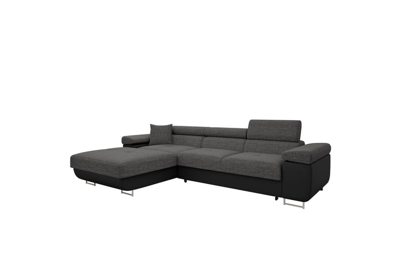 Gabina Sofa med Divan 3-seter - Grå/Svart - Møbler - Sofaer - Sofaer med sjeselong - 3 seters sofa med divan