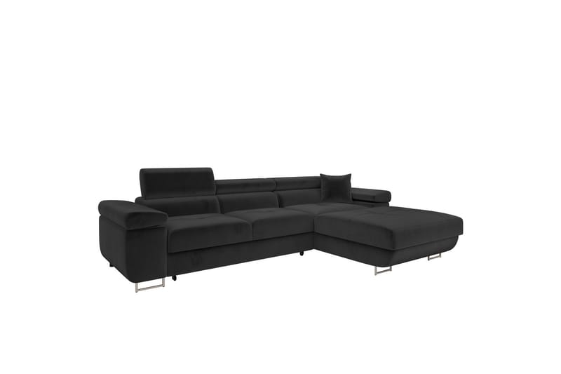 Gabina Sofa med Divan 3-seter - Svart - Møbler - Sofaer - Sofaer med sjeselong - 3 seters sofa med divan