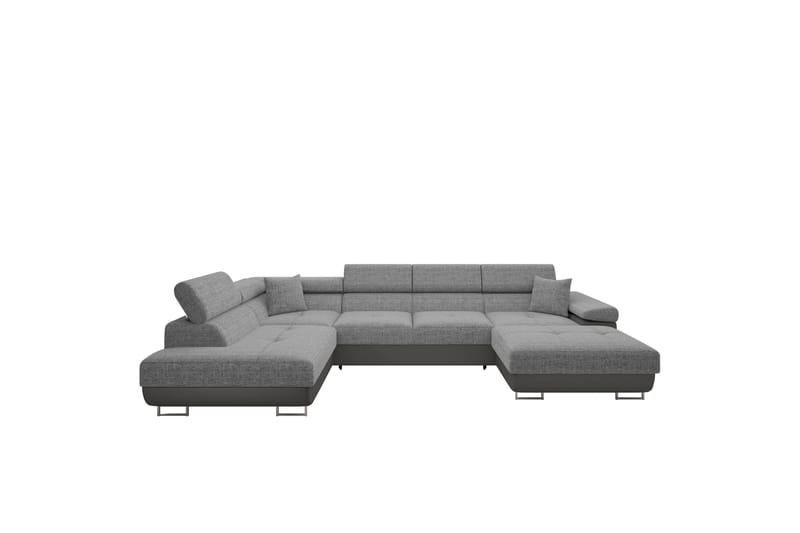 Gabina Sofa med Divan og Sjeselong 4-seter - Beige/Grå - Møbler - Sofaer - Sofaer med sjeselong - 4 seters sofa med divan