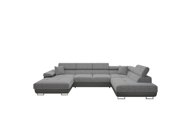 Gabina Sofa med Divan og Sjeselong 4-seter - Beige/Grå - Møbler - Sofaer - Sofaer med sjeselong - 4 seters sofa med divan