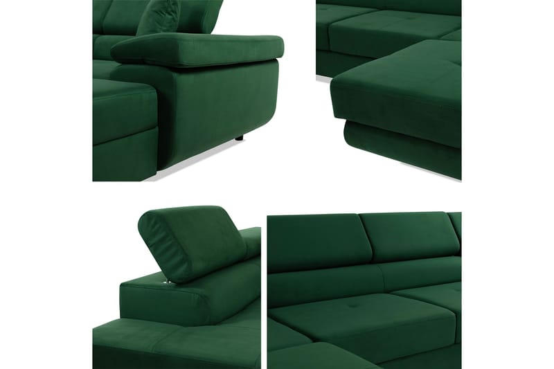 Gabina Sofa med Divan og Sjeselong 4-seter - Blå - Møbler - Sofaer - Sofaer med sjeselong - 4 seters sofa med divan