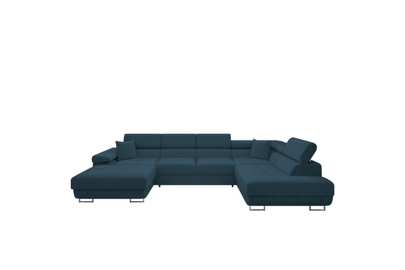 Gabina Sofa med Divan og Sjeselong 4-seter - Blå - Møbler - Sofaer - Sofaer med sjeselong - 4 seters sofa med divan