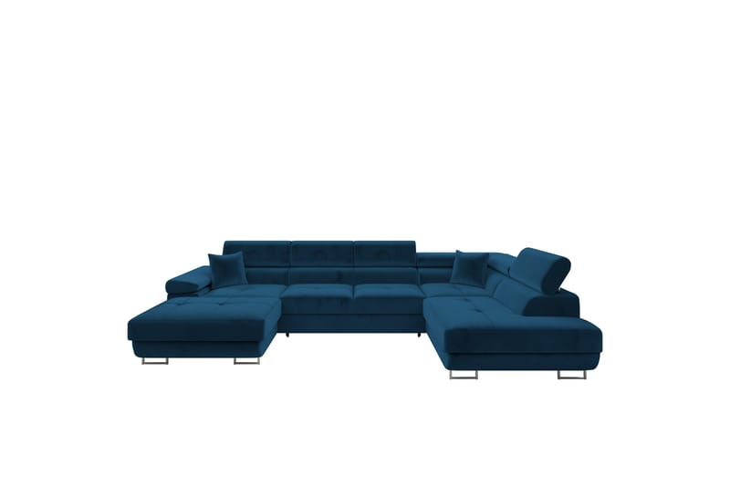 Gabina Sofa med Divan og Sjeselong 4-seter - Blå - Møbler - Sofaer - Sofaer med sjeselong - 4 seters sofa med divan