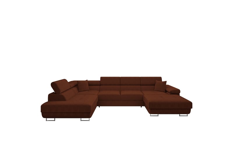 Gabina Sofa med Divan og Sjeselong 4-seter - Brun - Møbler - Sofaer - Sofaer med sjeselong - 4 seters sofa med divan