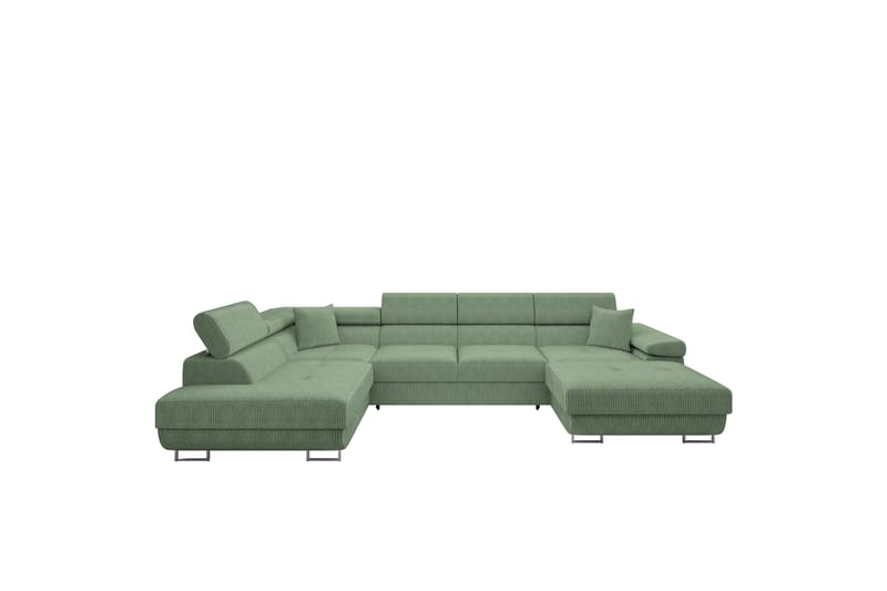 Gabina Sofa med Divan og Sjeselong 4-seter - Grønn - Møbler - Sofaer - Sofaer med sjeselong - 4 seters sofa med divan