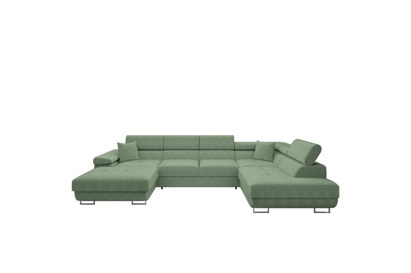 Gabina Sofa med Divan og Sjeselong 4-seter - Grønn - Møbler - Sofaer - Sofaer med sjeselong - 4 seters sofa med divan