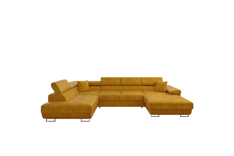 Gabina Sofa med Divan og Sjeselong 4-seter - Gul - Møbler - Sofaer - Sofaer med sjeselong - 4 seters sofa med divan