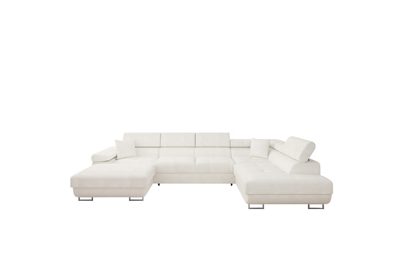 Gabina Sofa med Divan og Sjeselong 4-seter - Hvit - Møbler - Sofaer - Sofaer med sjeselong - 4 seters sofa med divan