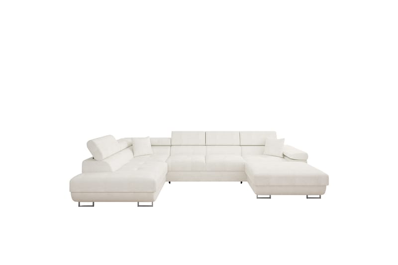 Gabina Sofa med Divan og Sjeselong 4-seter - Hvit - Møbler - Sofaer - Sofaer med sjeselong - 4 seters sofa med divan