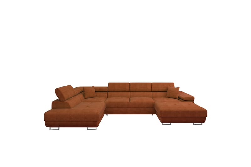 Gabina Sofa med Divan og Sjeselong 4-seter - Oransje - Møbler - Sofaer - Sofaer med sjeselong - 4 seters sofa med divan