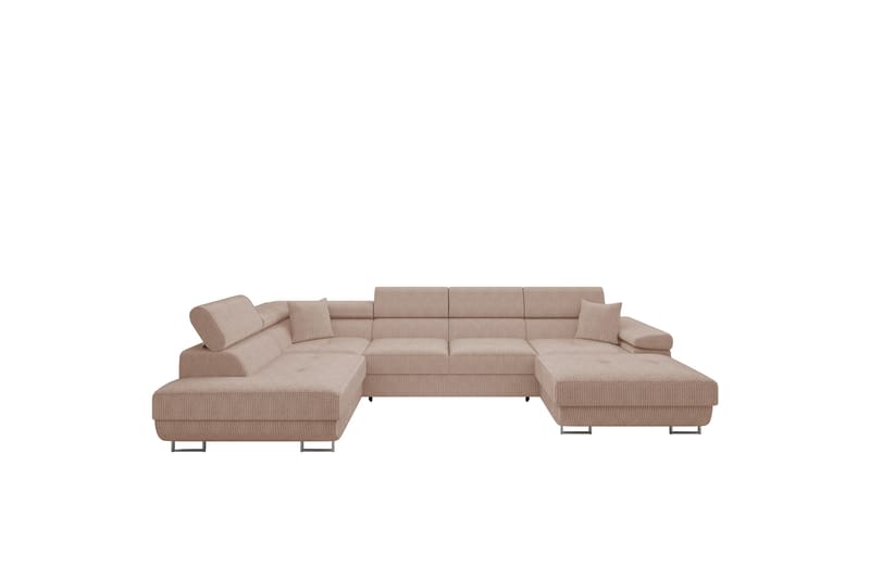 Gabina Sofa med Divan og Sjeselong 4-seter - Rosa - Møbler - Sofaer - Sofaer med sjeselong - 4 seters sofa med divan