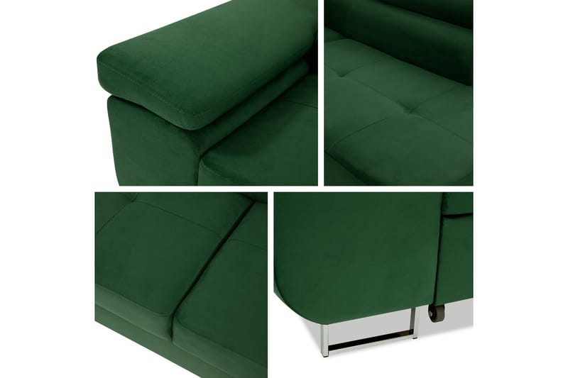 Gabina Sofa med Sjeselong 3-seter - Blå - Møbler - Sofaer - Sofaer med sjeselong - 3 seters sofa med divan