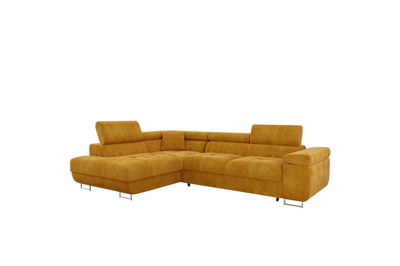 Gabina Sofa med Sjeselong 3-seter - Gul - Møbler - Sofaer - Sofaer med sjeselong - 3 seters sofa med divan