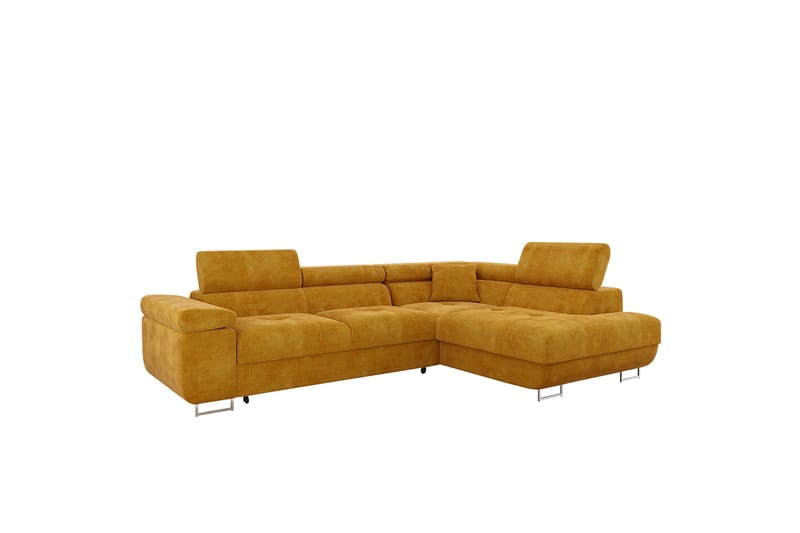 Gabina Sofa med Sjeselong 3-seter - Gul - Møbler - Sofaer - Sofaer med sjeselong - 3 seters sofa med divan