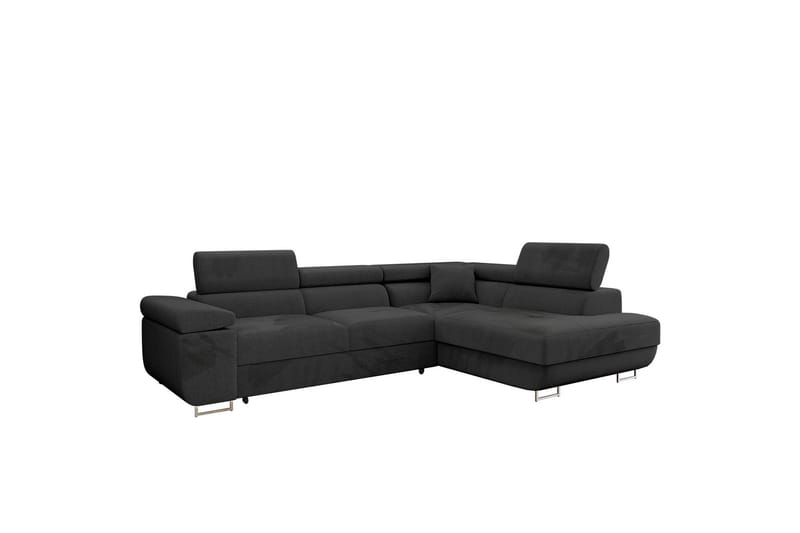 Gabina Sofa med Sjeselong 3-seter - Svart - Møbler - Sofaer - Sofaer med sjeselong - 3 seters sofa med divan