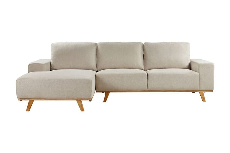 Gaines Hjørnesofa 3-seter - Beige/Lyst tre - Møbler - Sofaer - Hjørnesofaer