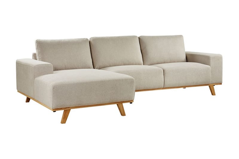 Gaines Hjørnesofa 3-seter - Beige/Lyst tre - Møbler - Sofaer - Hjørnesofaer