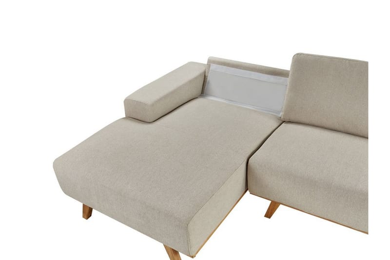 Gaines Hjørnesofa 3-seter - Beige/Lyst tre - Møbler - Sofaer - Hjørnesofaer