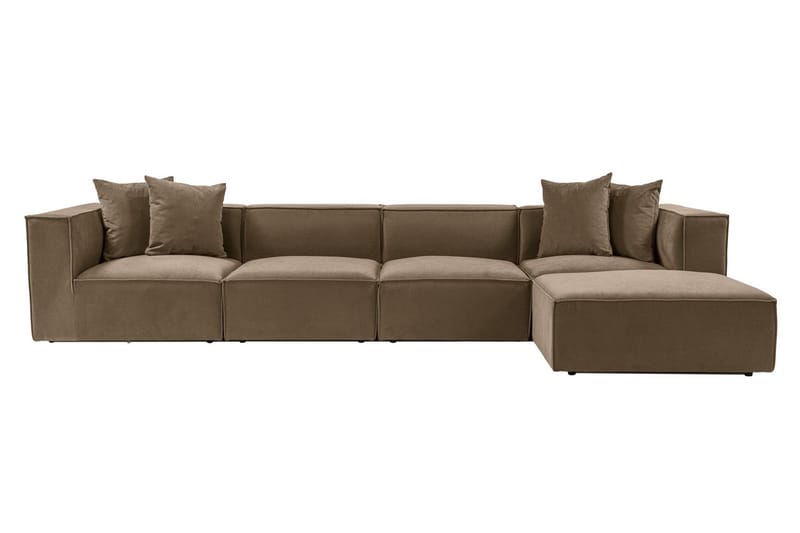 Gregor Sofa med Sjeselong 4-seter - Brun - Møbler - Sofaer - Sofaer med sjeselong - 4 seters sofa med divan