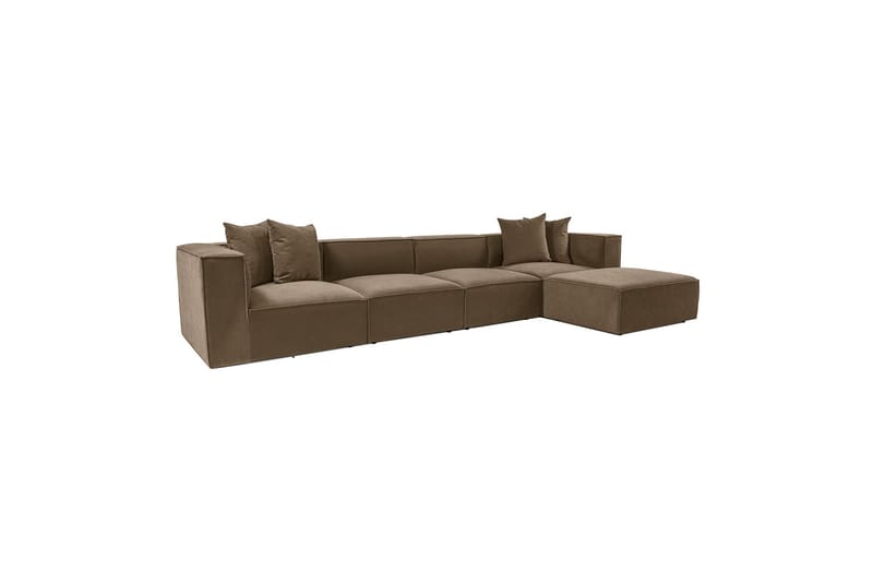 Gregor Sofa med Sjeselong 4-seter - Brun - Møbler - Sofaer - Sofaer med sjeselong - 4 seters sofa med divan