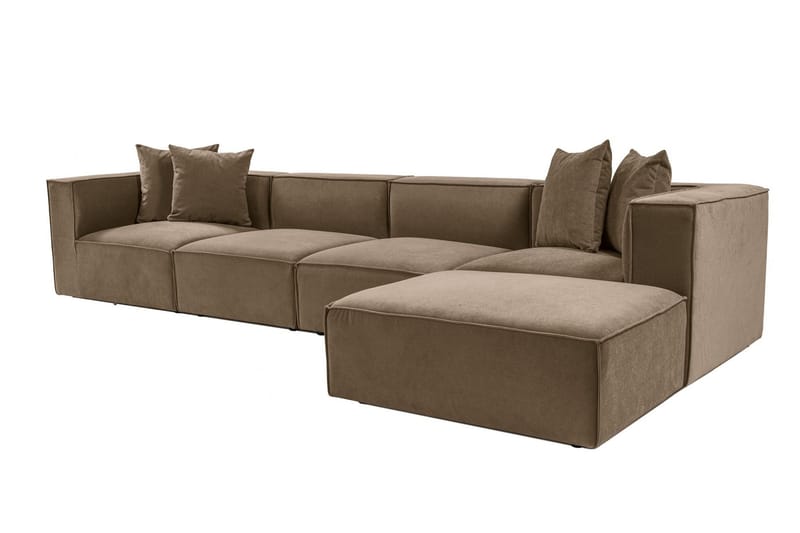 Gregor Sofa med Sjeselong 4-seter - Brun - Møbler - Sofaer - Sofaer med sjeselong - 4 seters sofa med divan