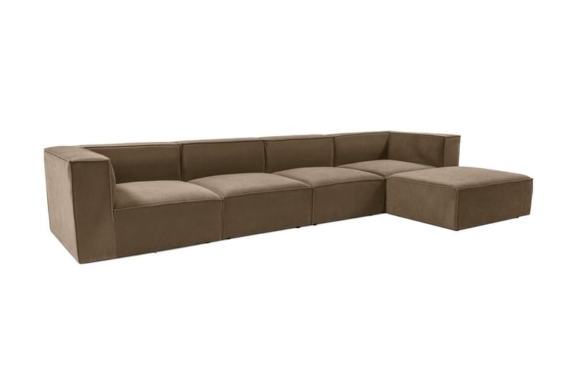 Gregor Sofa med Sjeselong 4-seter - Brun - Møbler - Sofaer - Sofaer med sjeselong - 4 seters sofa med divan