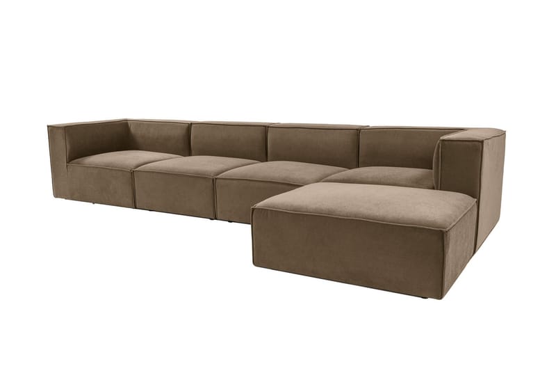 Gregor Sofa med Sjeselong 4-seter - Brun - Møbler - Sofaer - Sofaer med sjeselong - 4 seters sofa med divan