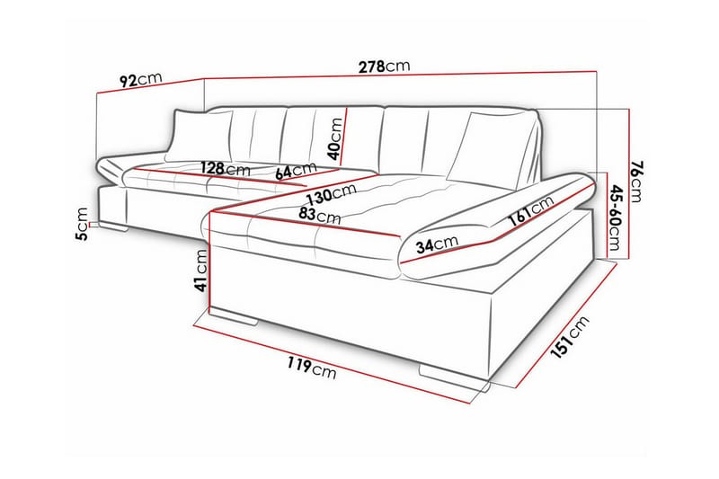 3-seters Hjørnesofa Kintore - Gråbrun - Møbler - Sofaer - Hjørnesofaer