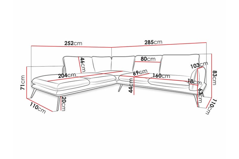 4-seters Hjørnesofa Graystone - Brun - Møbler - Sofaer - Hjørnesofaer