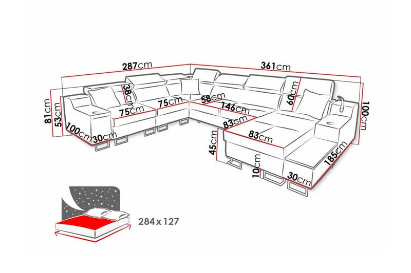 5-seters Hjørnesofa Galbally - Brun - Møbler - Sofaer - Hjørnesofaer