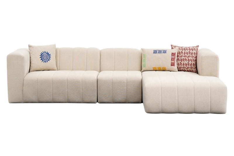 Hjørnesofa Beyza 4-sits - Cream - Møbler - Sofaer - Hjørnesofaer