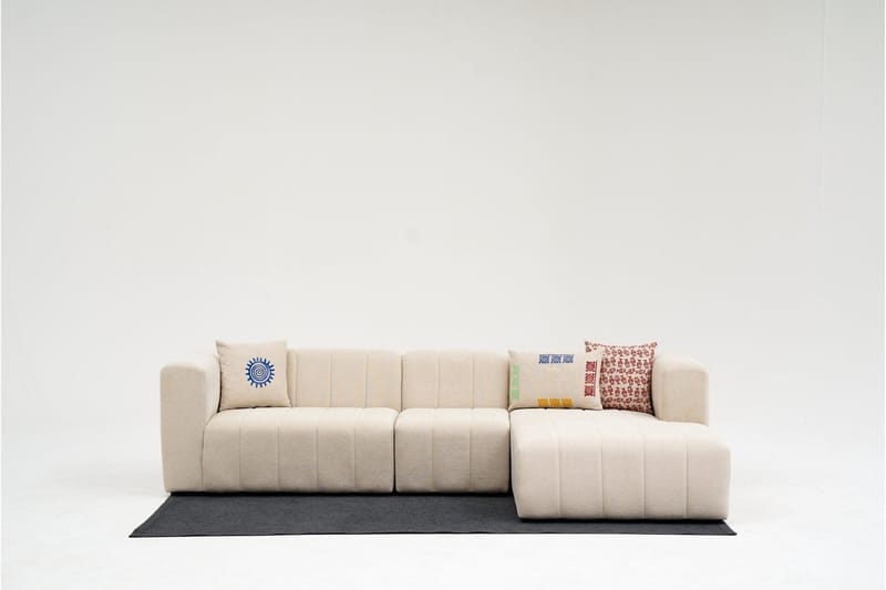 Hjørnesofa Beyza 4-sits - Cream - Møbler - Sofaer - Hjørnesofaer