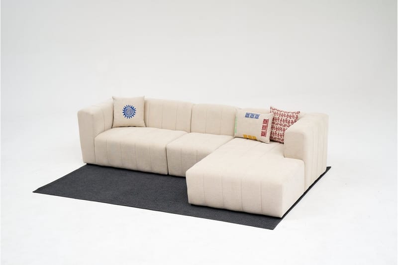 Hjørnesofa Beyza 4-sits - Cream - Møbler - Sofaer - Hjørnesofaer