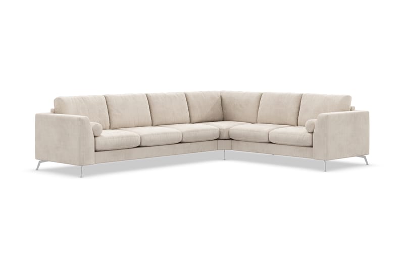 Hjørnesofa Friday Lyx Vendbar - Beige/Krom - Møbler - Sofaer - Hjørnesofaer