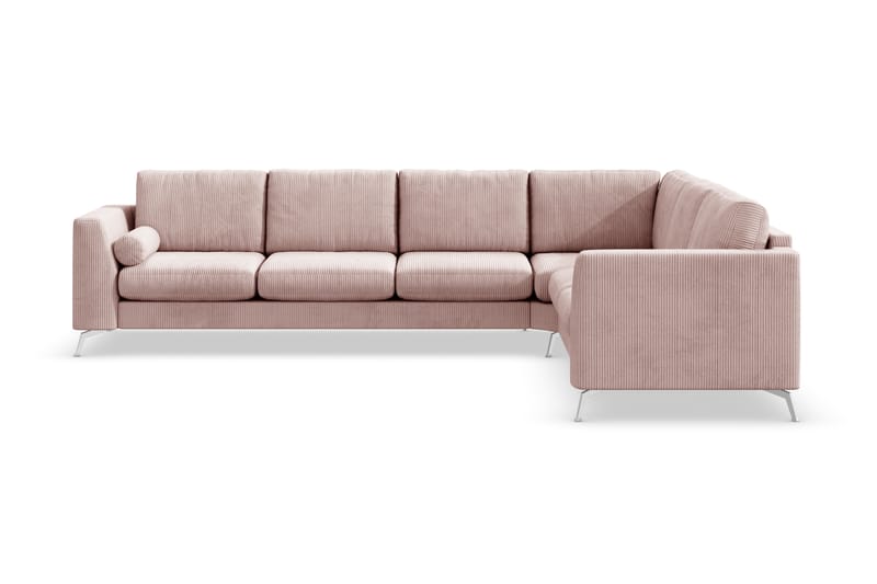 Hjørnesofa Friday Lyx Vendbar - Rosa/Krom - Møbler - Sofaer - Hjørnesofaer