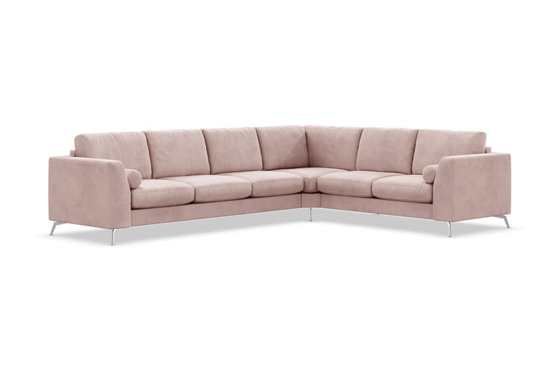 Hjørnesofa Friday Lyx Vendbar - Rosa/Krom - Møbler - Sofaer - Hjørnesofaer