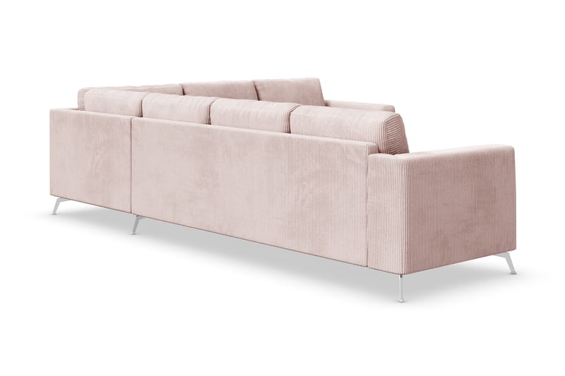 Hjørnesofa Friday Lyx Vendbar - Rosa/Krom - Møbler - Sofaer - Hjørnesofaer