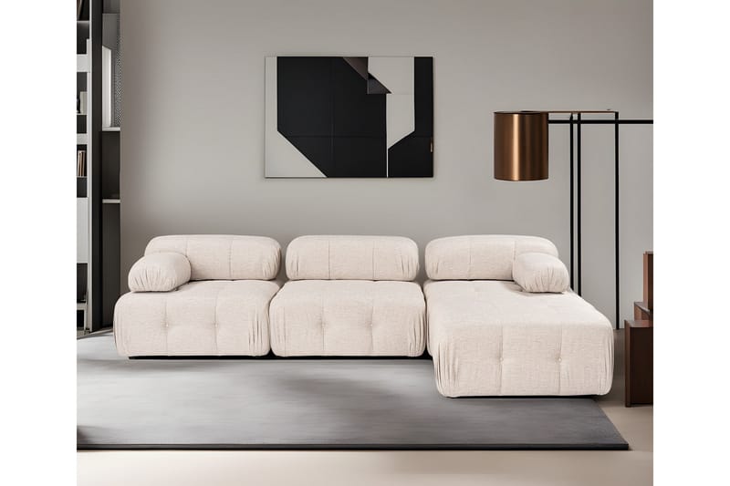 Hjørnesofa Mahito 3-sits - Lyse brun - Møbler - Sofaer - Hjørnesofaer