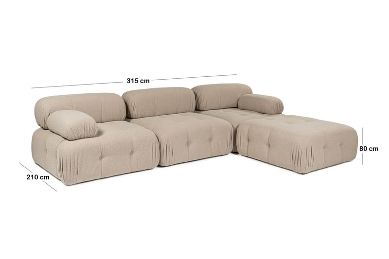 Hjørnesofa Mahito 3-sits - Peach - Møbler - Sofaer - Hjørnesofaer