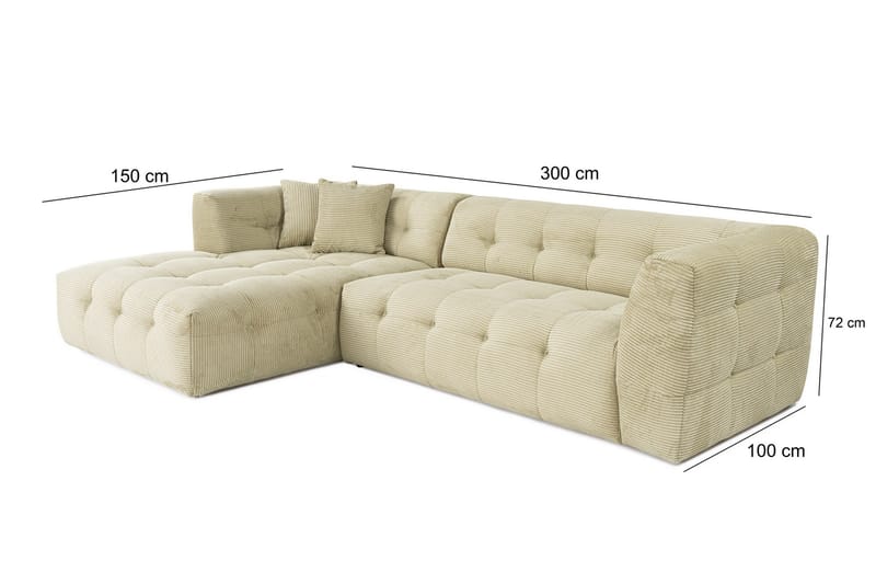 Hjørnesofa Manato 3-sits - Green - Møbler - Sofaer - Hjørnesofaer