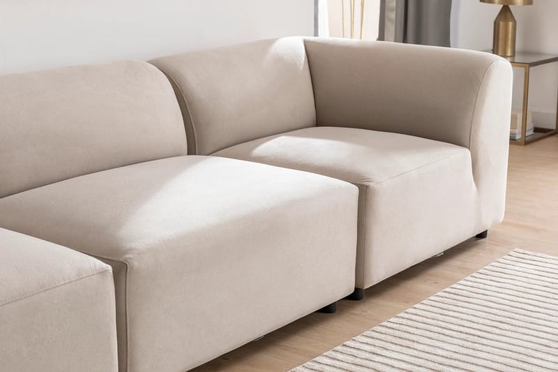 Hjørnesofa Munesh 4-sits - Cream - Møbler - Sofaer - Hjørnesofaer